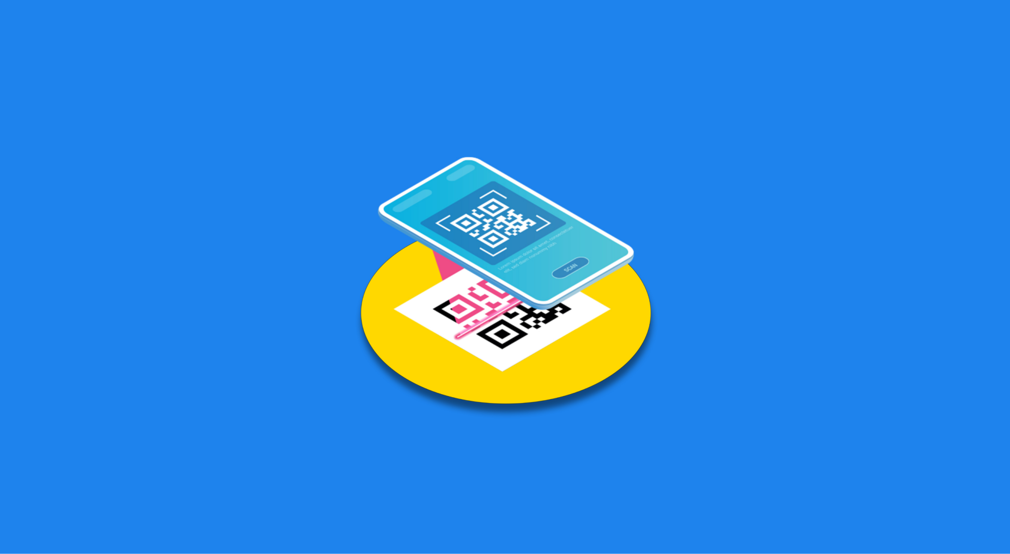 Phone scanning qr code illustration