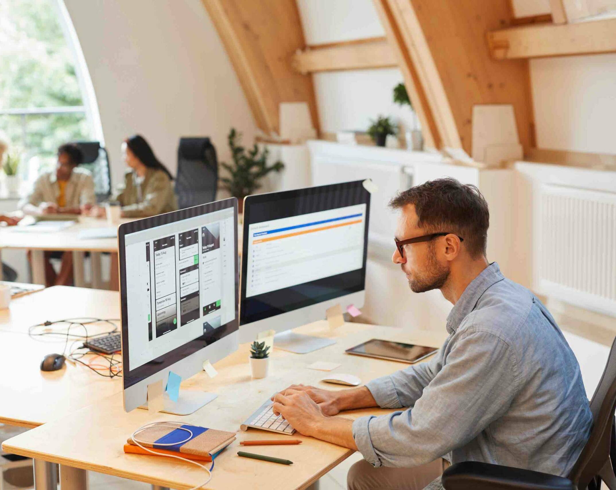 Designer working in a ui ux design company in bangalore