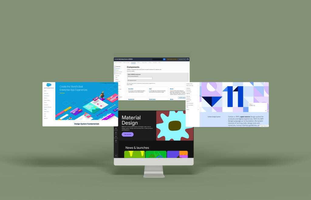 Multiple screens of Google Material Design showcased