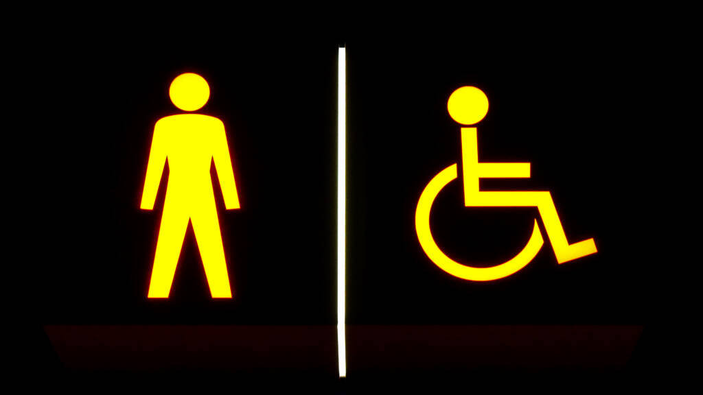 handicapped person and normal person icon