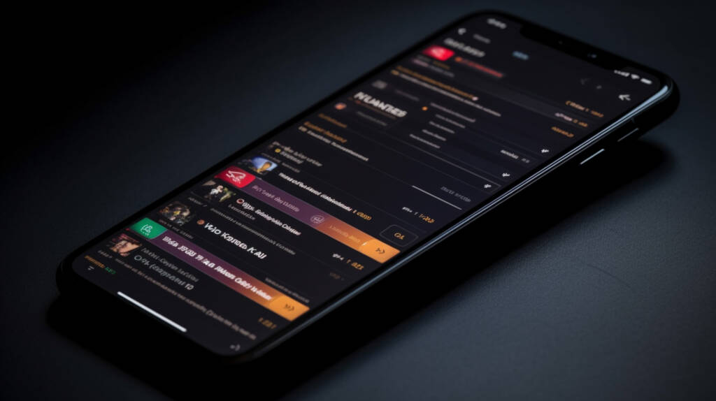 A smartphone in Dark Mode