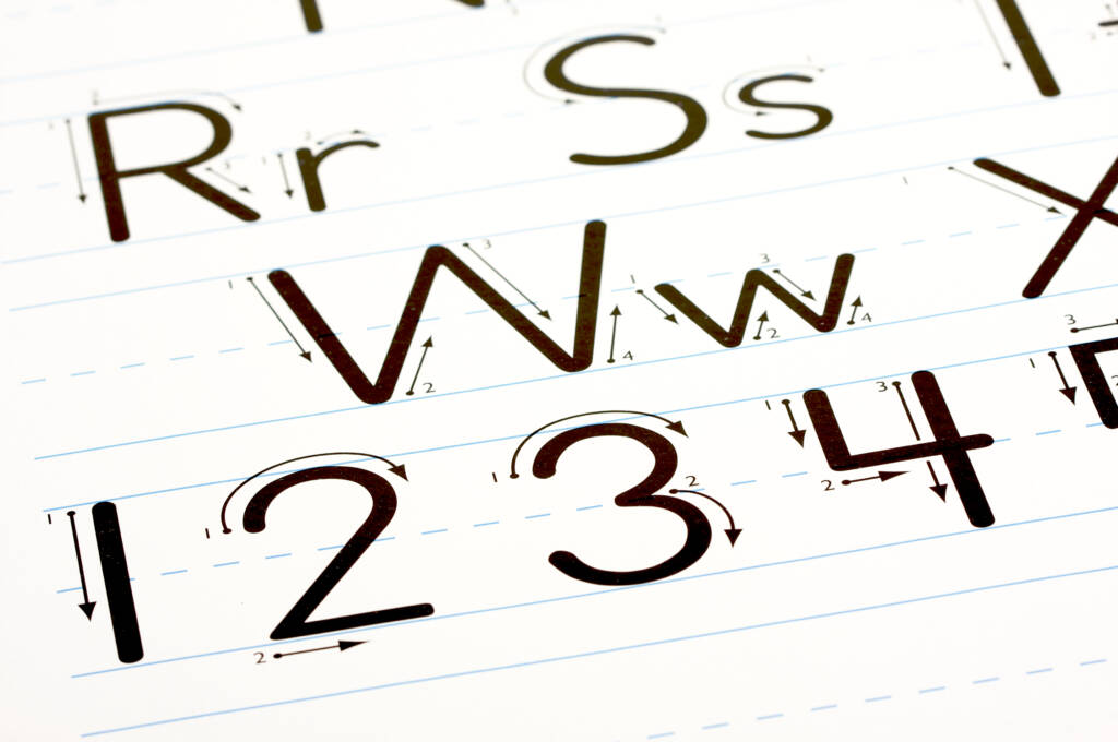 Typography shown with alphabets and numbers