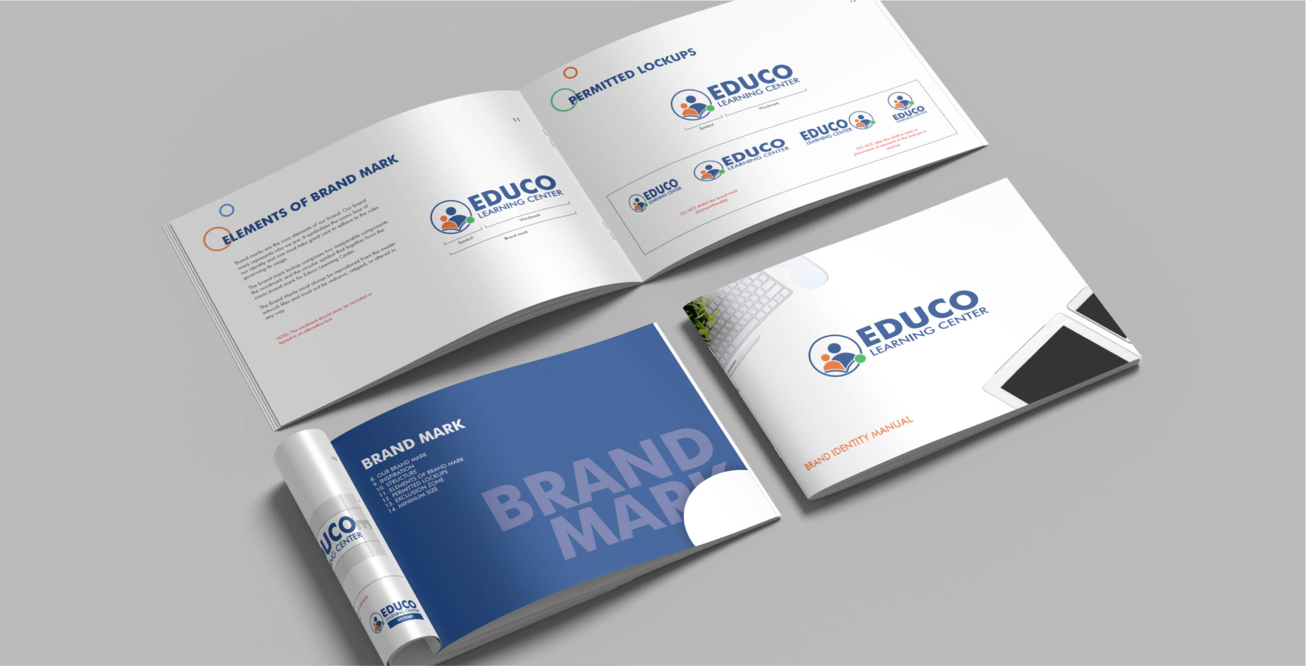 Educo Learning Center brand manual open book