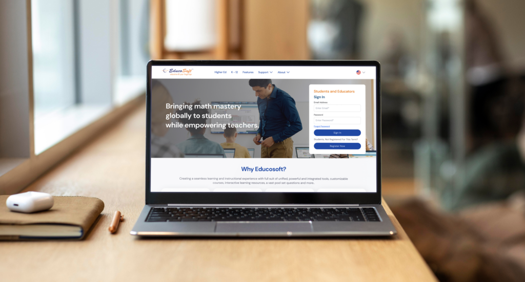 Educosoft website on laptop screen