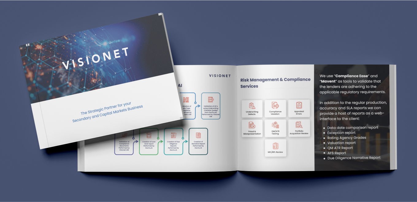 Visionet brochure booklet closed and open both