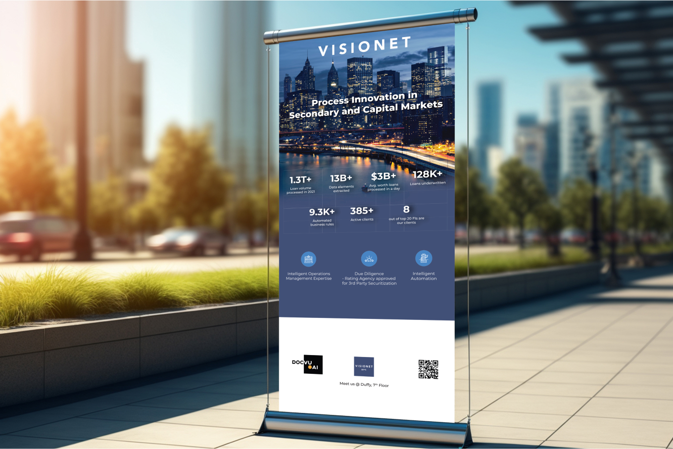 Visionet standee installed outside