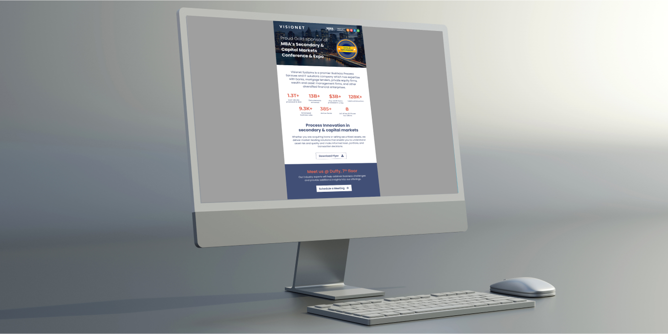 Visionet emailer on computer screen