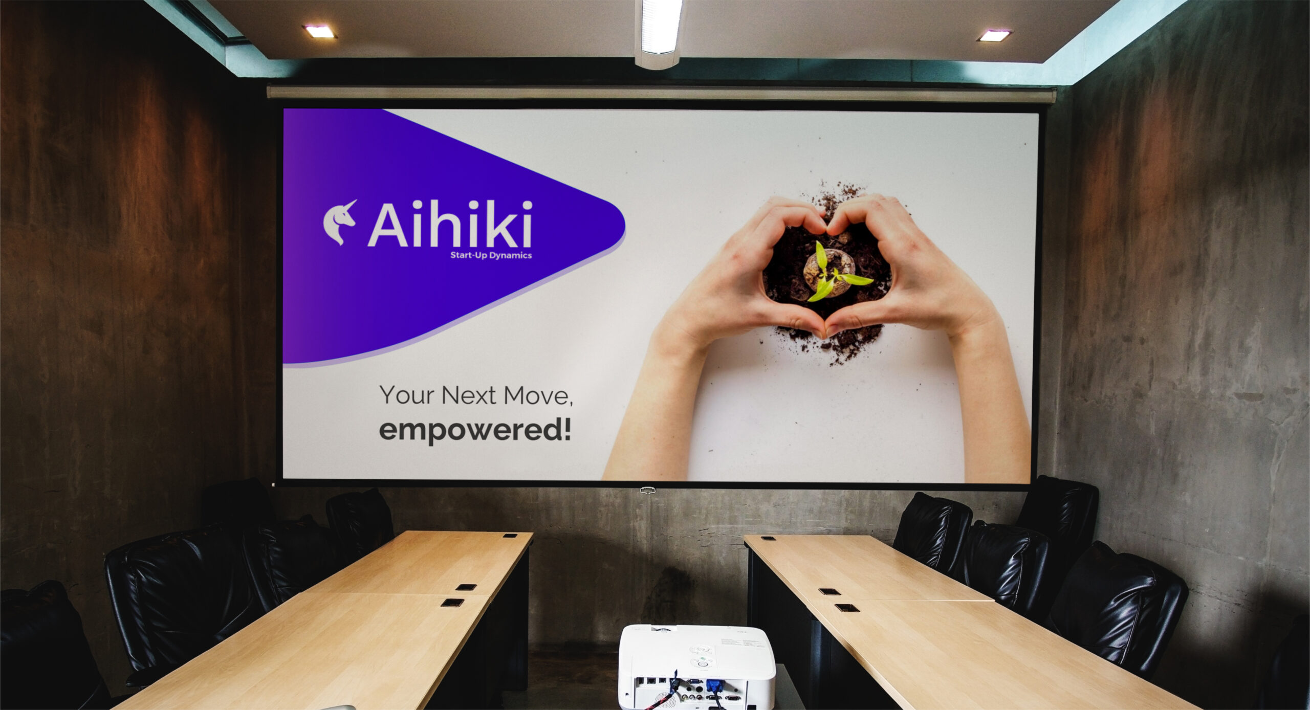 Aihiki presentation on big screen