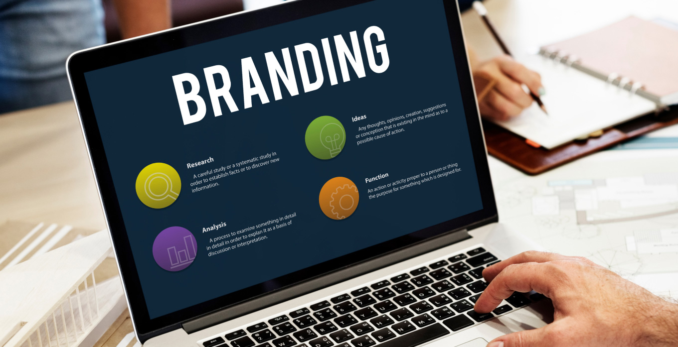Laptop showing Branding features